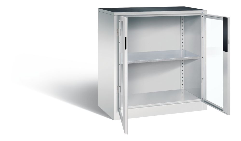 Produktbild C+P Werkstattschrank mit Fenster und Fachboden lichtgrau 930 x 500 x 1000 mm bild 2