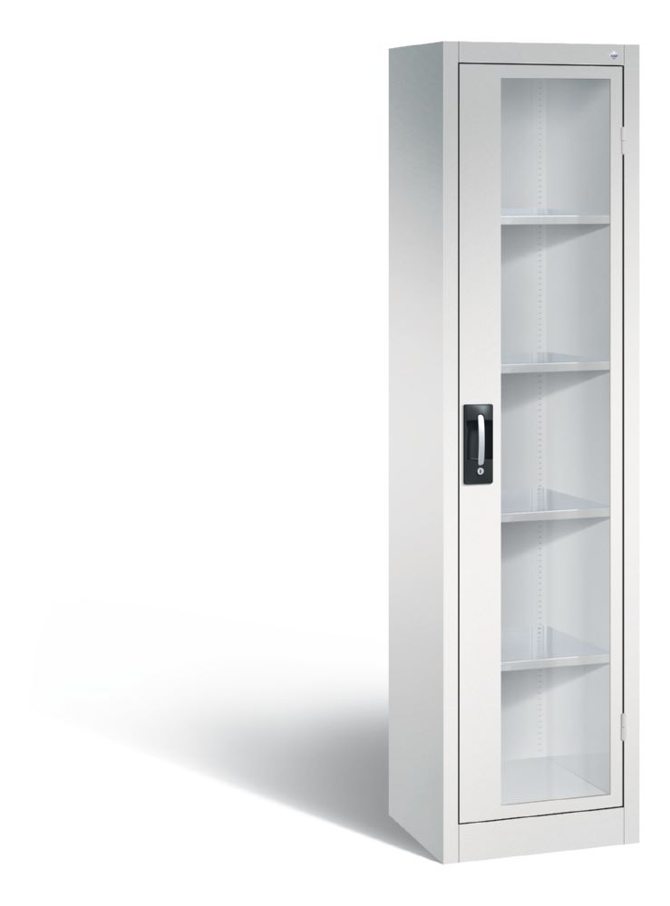 Produktbild C+P Werkstattschrank mit Fenster 4 Einlegeböden lichtgrau 502 x 400 x 1950 mm