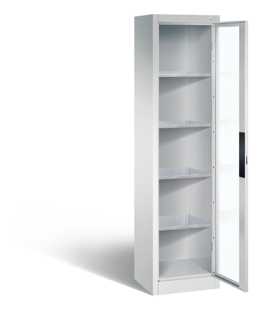 Produktbild C+P Werkstattschrank mit Fenster 4 Einlegeböden lichtgrau 502 x 400 x 1950 mm bild 2
