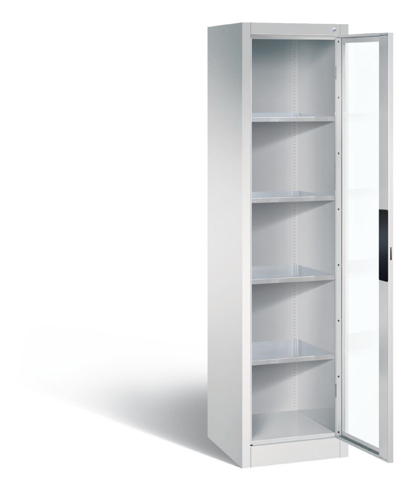 Produktbild C+P Werkstattschrank mit Fenster und Zylinderschloss lichtgrau 502 x 500 x 1950 mm bild 2