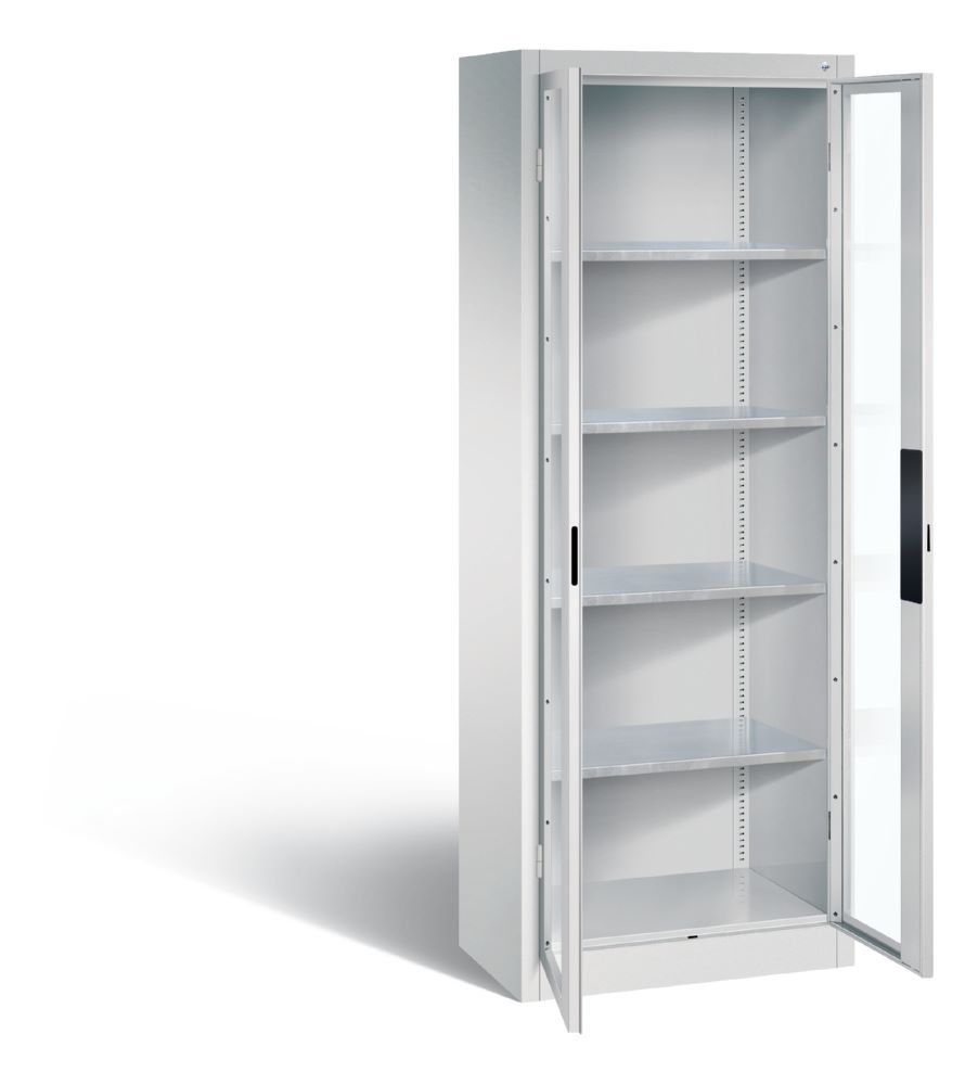 Produktbild C+P Werkstattschrank mit Fenstertüren lichtgrau 700 x 400 x 1950 mm bild 2
