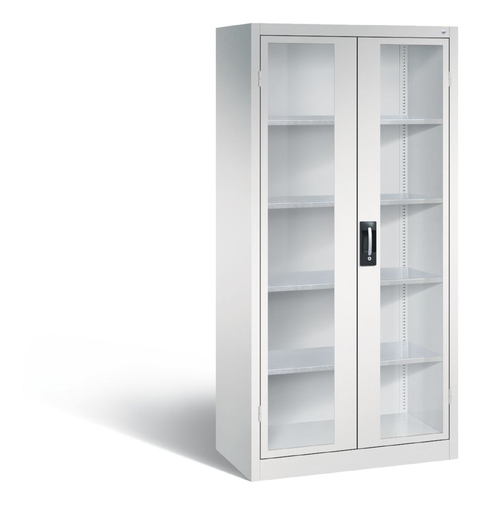 Produktbild C+P Werkstattschrank mit Fenstertüren in lichtgrau 930 x 500 x 1950 mm