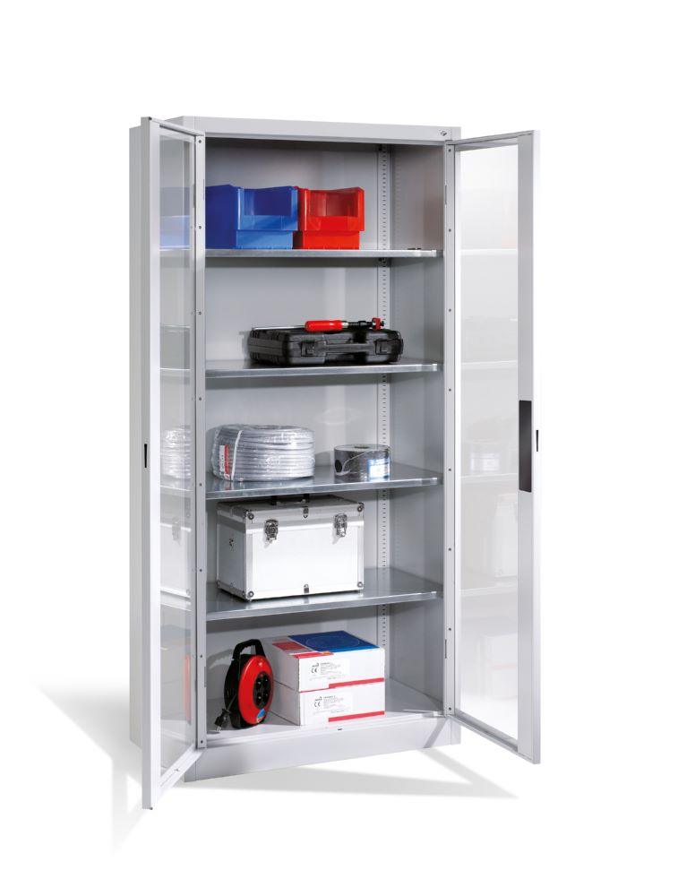 Produktbild C+P Werkstattschrank mit Fenstertüren in lichtgrau 930 x 500 x 1950 mm bild 3