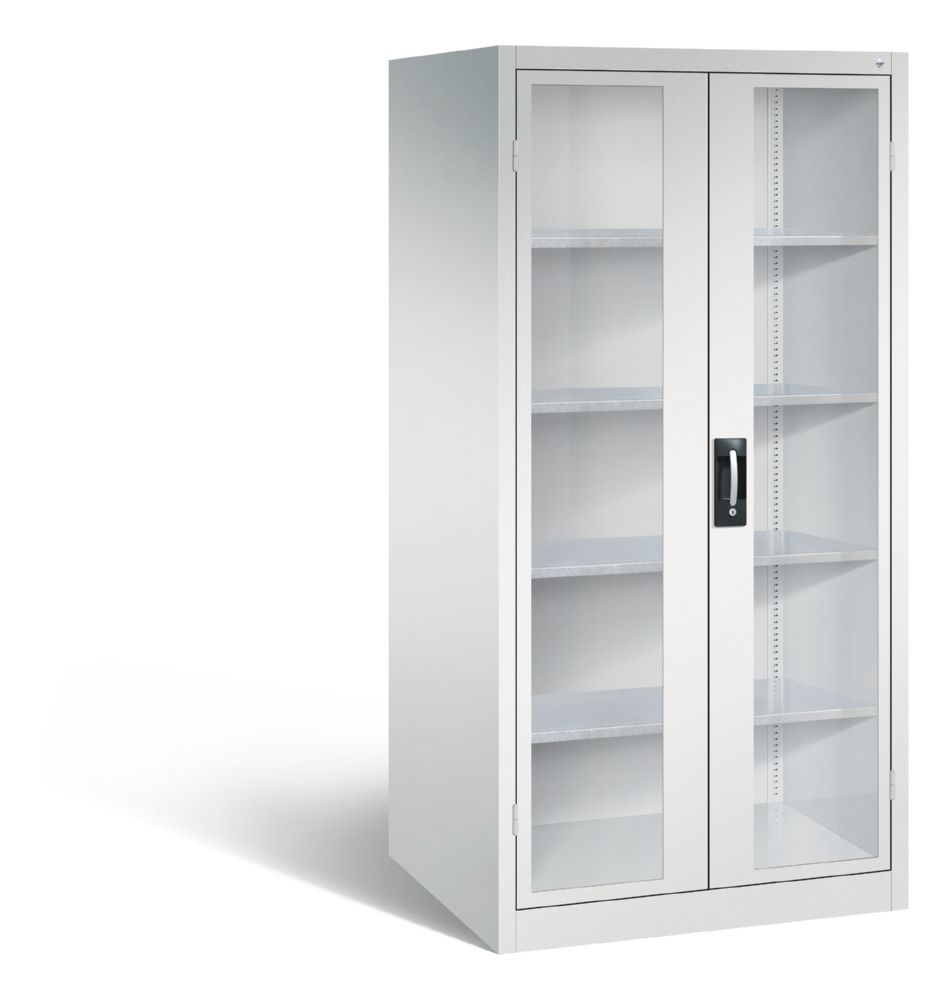 Produktbild C+P Werkstattschrank mit Fenster H 1950 x B 930 x T 800 mm in lichtgrau