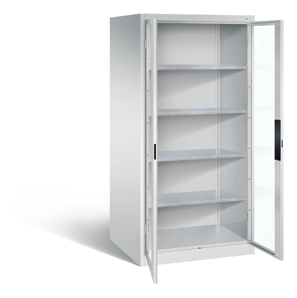Produktbild C+P Werkstattschrank mit Fenster H 1950 x B 930 x T 800 mm in lichtgrau bild 2