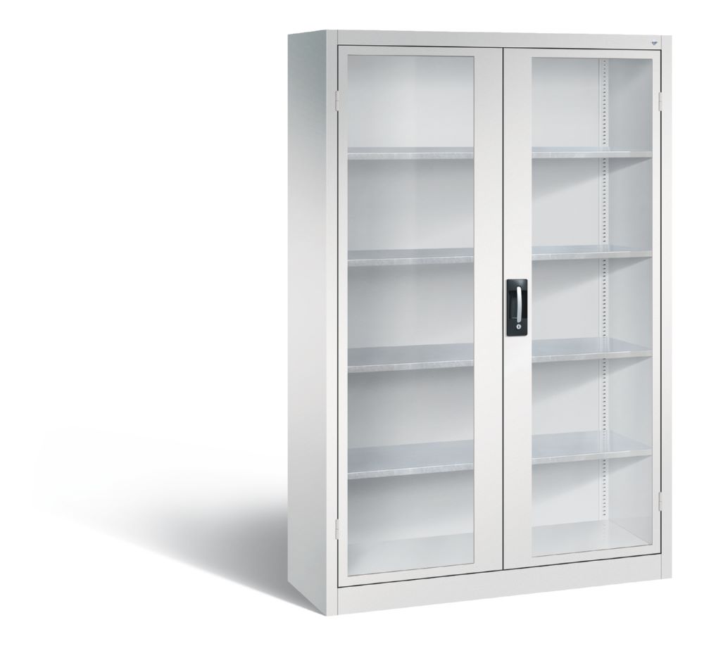 Produktbild C+P Stahl Werkstattschrank mit Fenstertüren lichtgrau 1200 x 400 x 1950 mm