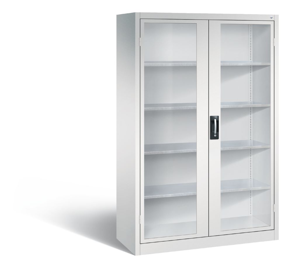 Produktbild C+P Großer Werkstattschrank mit Sichtfenster lichtgrau 1200 x 500 x 1950 mm