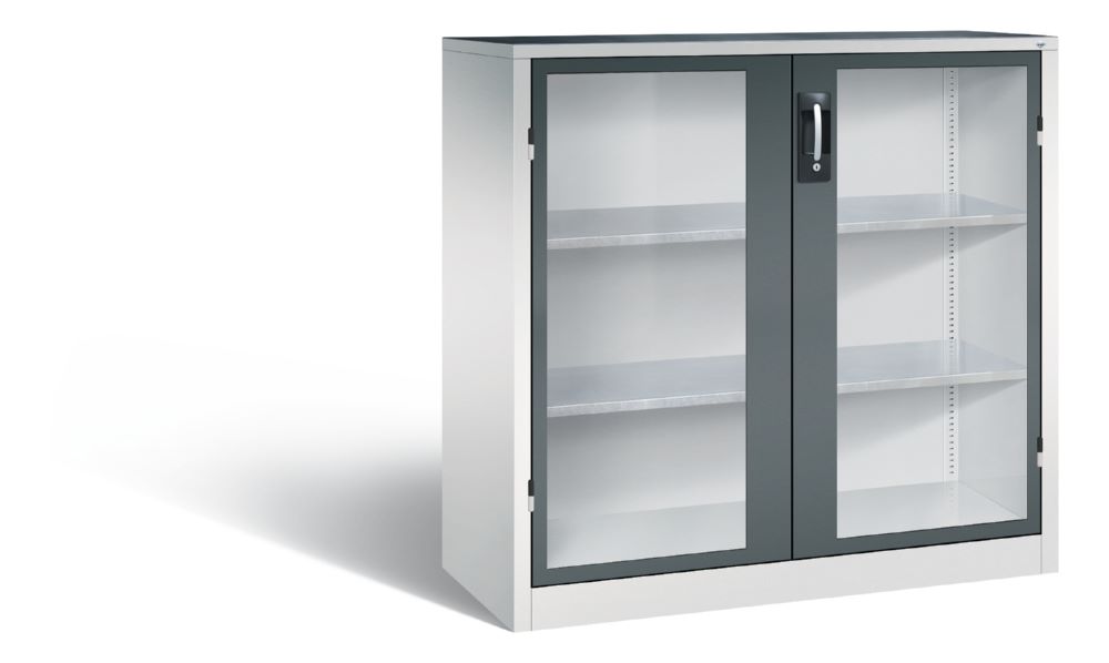 Produktbild C+P Werkstattschrank Serie 89 mit 2 Fenster anthrazit 1200 x 500 x 1200 mm