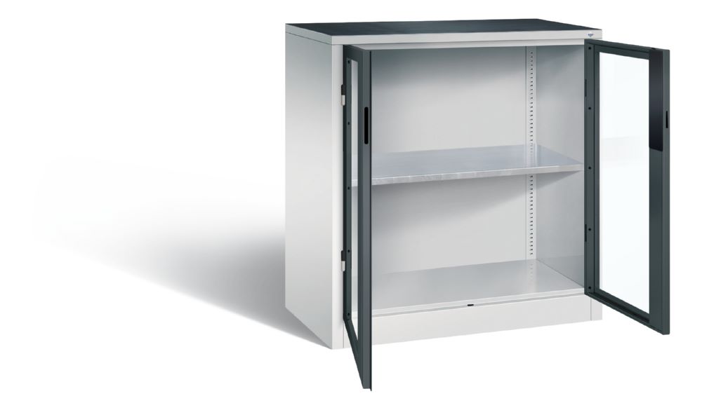 Produktbild C+P Werkstattschrank mit Fenster und Fachboden anthrazit 930 x 500 x 1000 mm bild 2