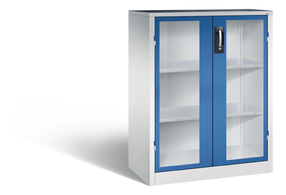 Produktbild C+P Werkstattschrank mit Fenstertüren in enzianblau 930 x 500 x 1200 mm