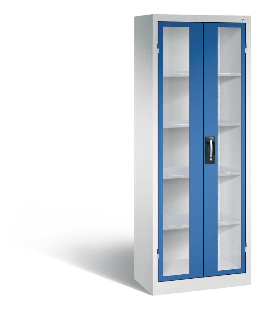 Produktbild C+P Werkstattschrank mit Fenstertüren enzianblau 700 x 400 x 1950 mm
