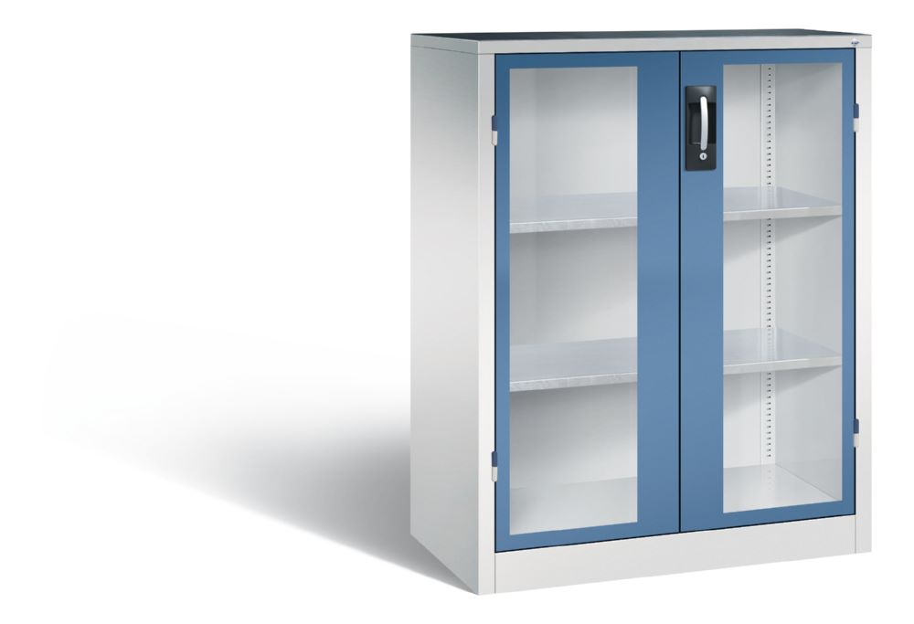 Produktbild C+P Werkstattschrank mit Fenstertüren in fernblau 930 x 500 x 1200 mm