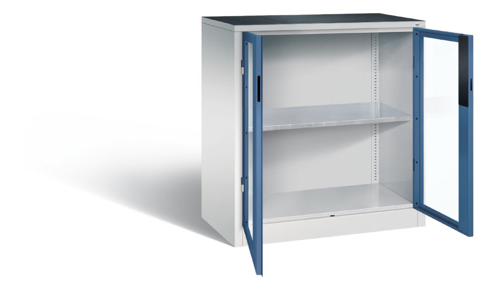 Produktbild C+P Werkstattschrank mit Fenster und Fachboden fernblau 930 x 500 x 1000 mm bild 2