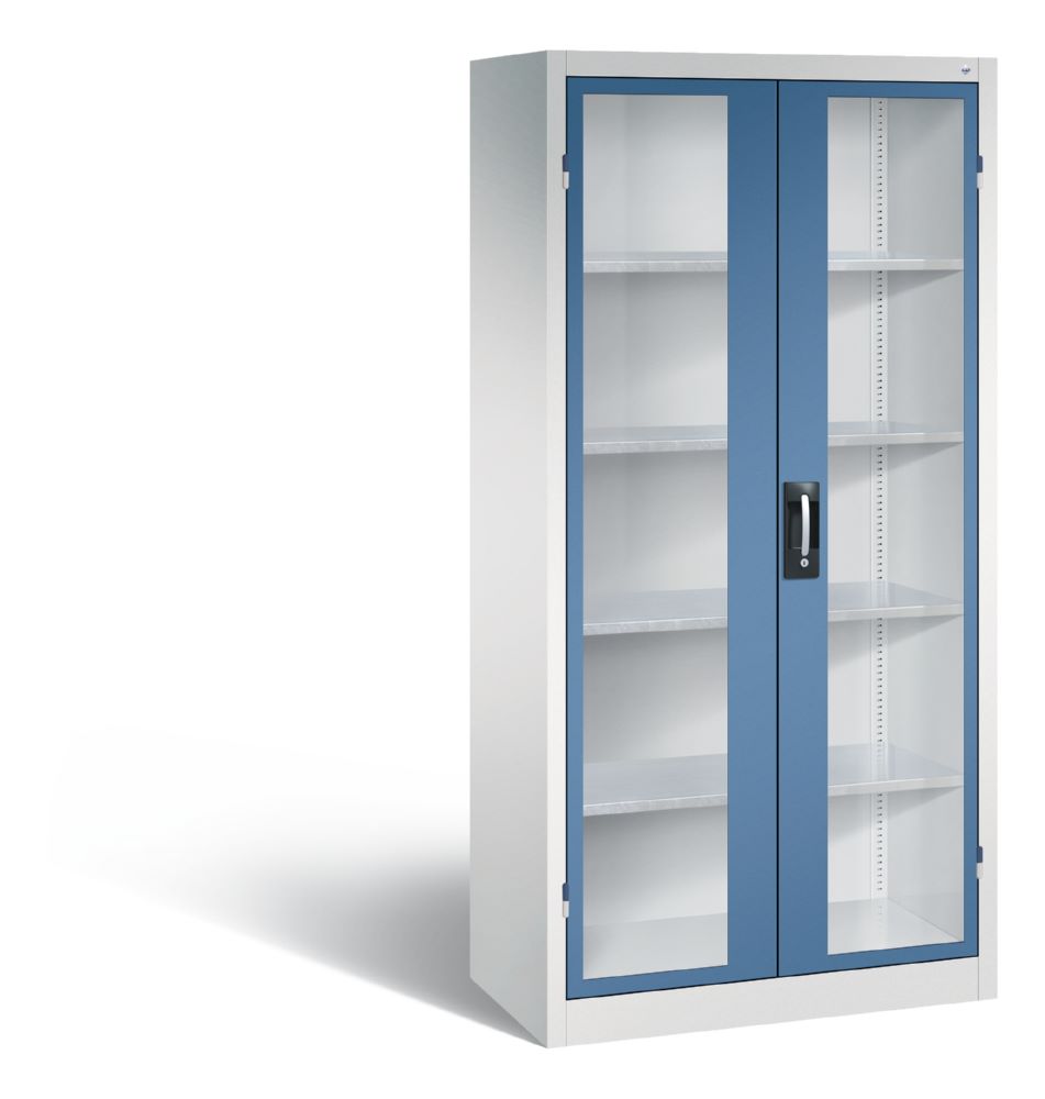 Produktbild C+P Werkstattschrank mit Fenstertüren fernblau 930 x 500 x 1950 mm