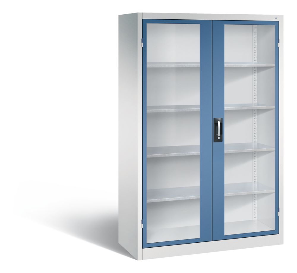 Produktbild C+P Großer Werkstattschrank mit Sichtfenster fernblau 1200 x 500 x 1950 mm