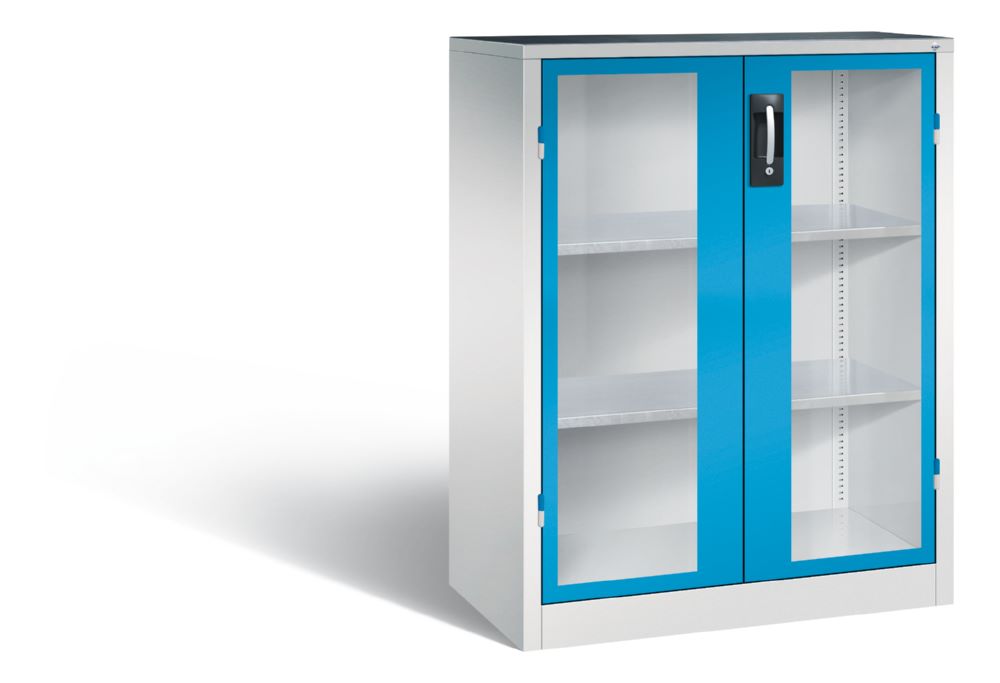 Produktbild C+P Werkstattschrank mit Fenstertüren in lichtblau 930 x 500 x 1200 mm