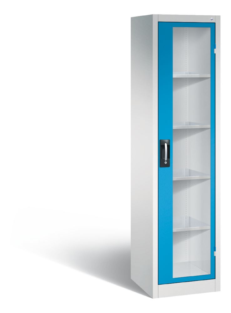 Produktbild C+P Werkstattschrank mit Fenster aus Acrylglas lichtblau 502 x 500 x 1950 mm