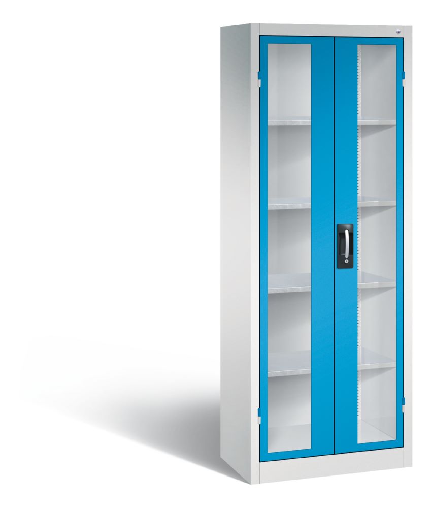 Produktbild C+P Werkstattschrank mit Fenstertüren lichtblau 700 x 400 x 1950 mm