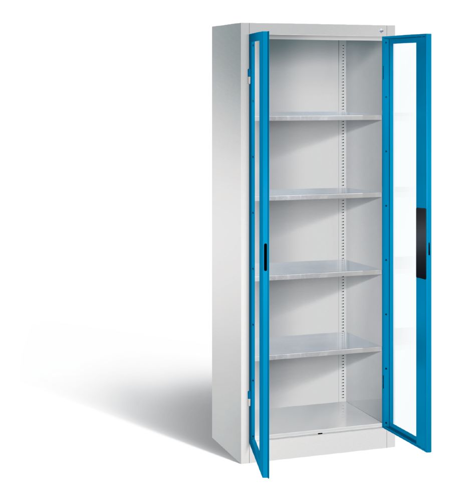Produktbild C+P Werkstattschrank mit Fenstertüren lichtblau 700 x 400 x 1950 mm bild 2