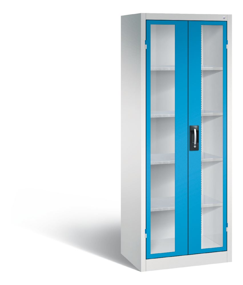 Produktbild C+P Werkstattschrank mit Fenstertüren in lichtblau 700 x 500 x 1950 mm