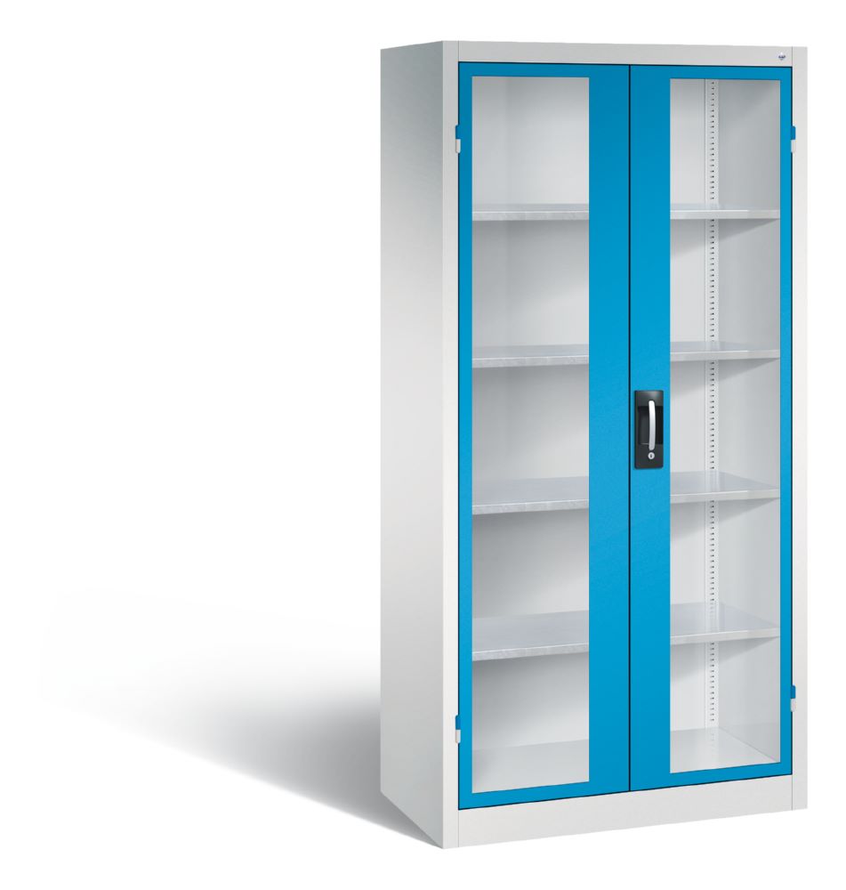 Produktbild C+P Werkstattschrank mit Fenstertüren lichtblau 930 x 500 x 1950 mm