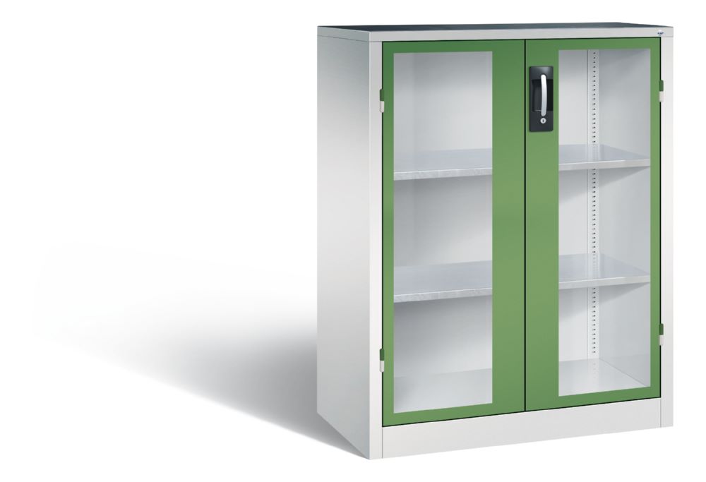 Produktbild C+P Werkstattschrank mit Fenstertüren in resedagrün 930 x 500 x 1200 mm