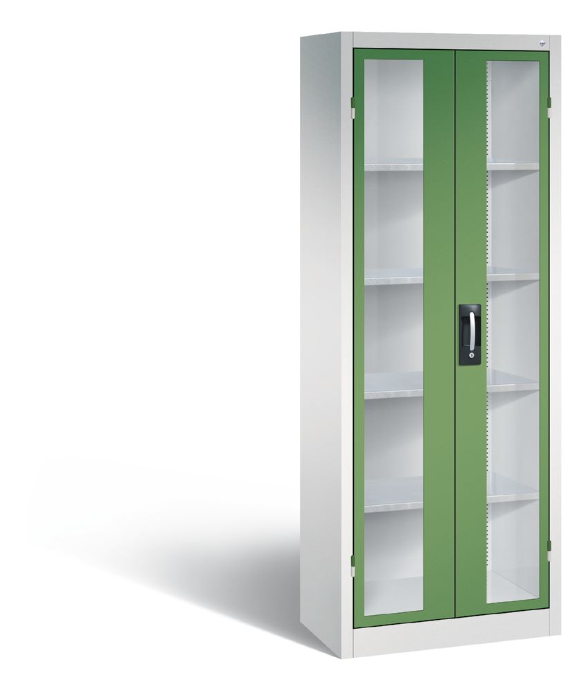 Produktbild C+P Werkstattschrank mit Fenstertüren resedagrün 700 x 400 x 1950 mm