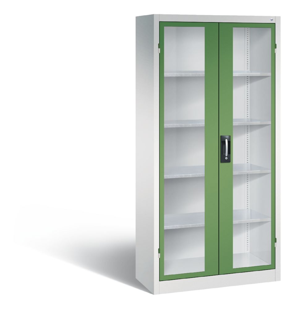 Produktbild C+P Werkstattschrank mit Fenster in resedagrün 930 x 400 x 1950 mm