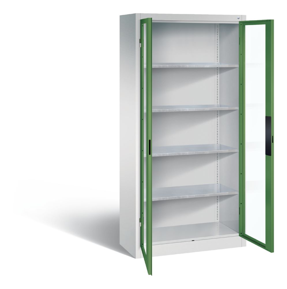 Produktbild C+P Werkstattschrank mit Fenster in resedagrün 930 x 400 x 1950 mm bild 2