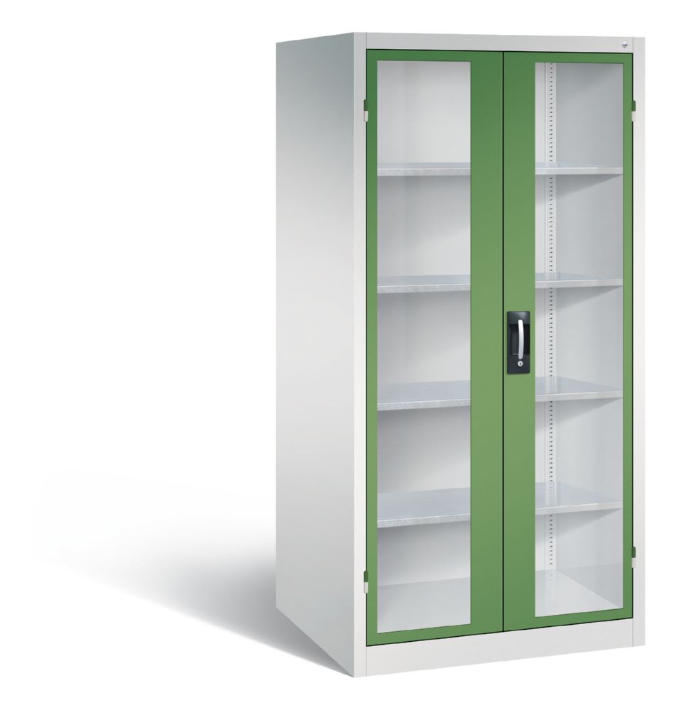 Produktbild C+P Werkstattschrank mit Fenster 1950 x 930 x 800 mm lichtgrau resedagrün
