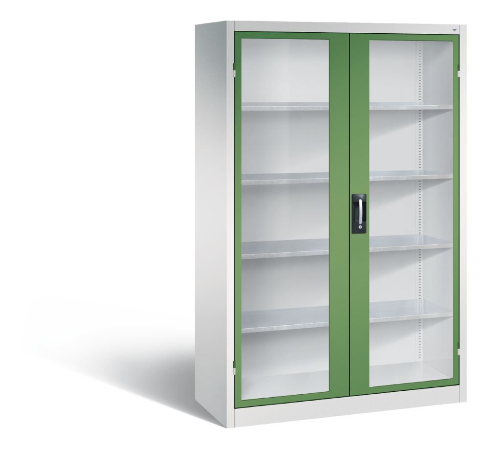 Produktbild C+P Großer Werkstattschrank mit Sichtfenster resedagrün 1200 x 500 x 1950 mm
