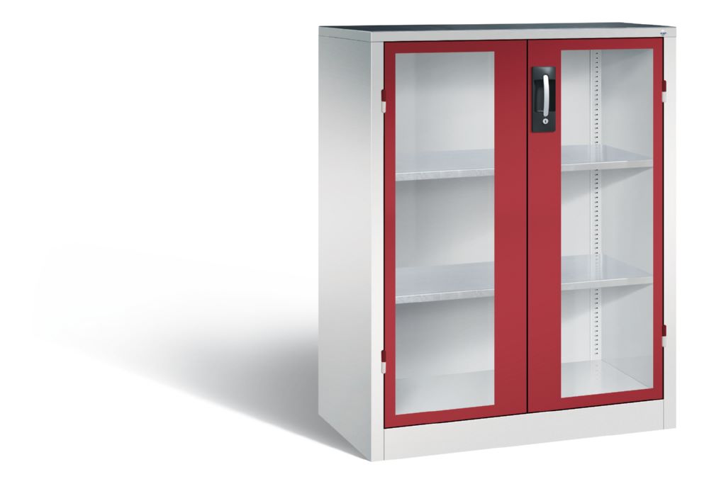 Produktbild C+P Werkstattschrank mit Fenstertüren rubinrot 930 x 500 x 1200 mm