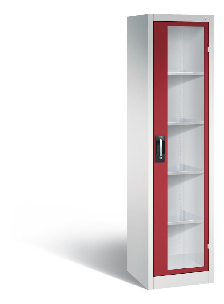 Produktbild C+P Werkstattschrank mit Fenster aus Acrylglas rubinrot 502 x 500 x 1950 mm