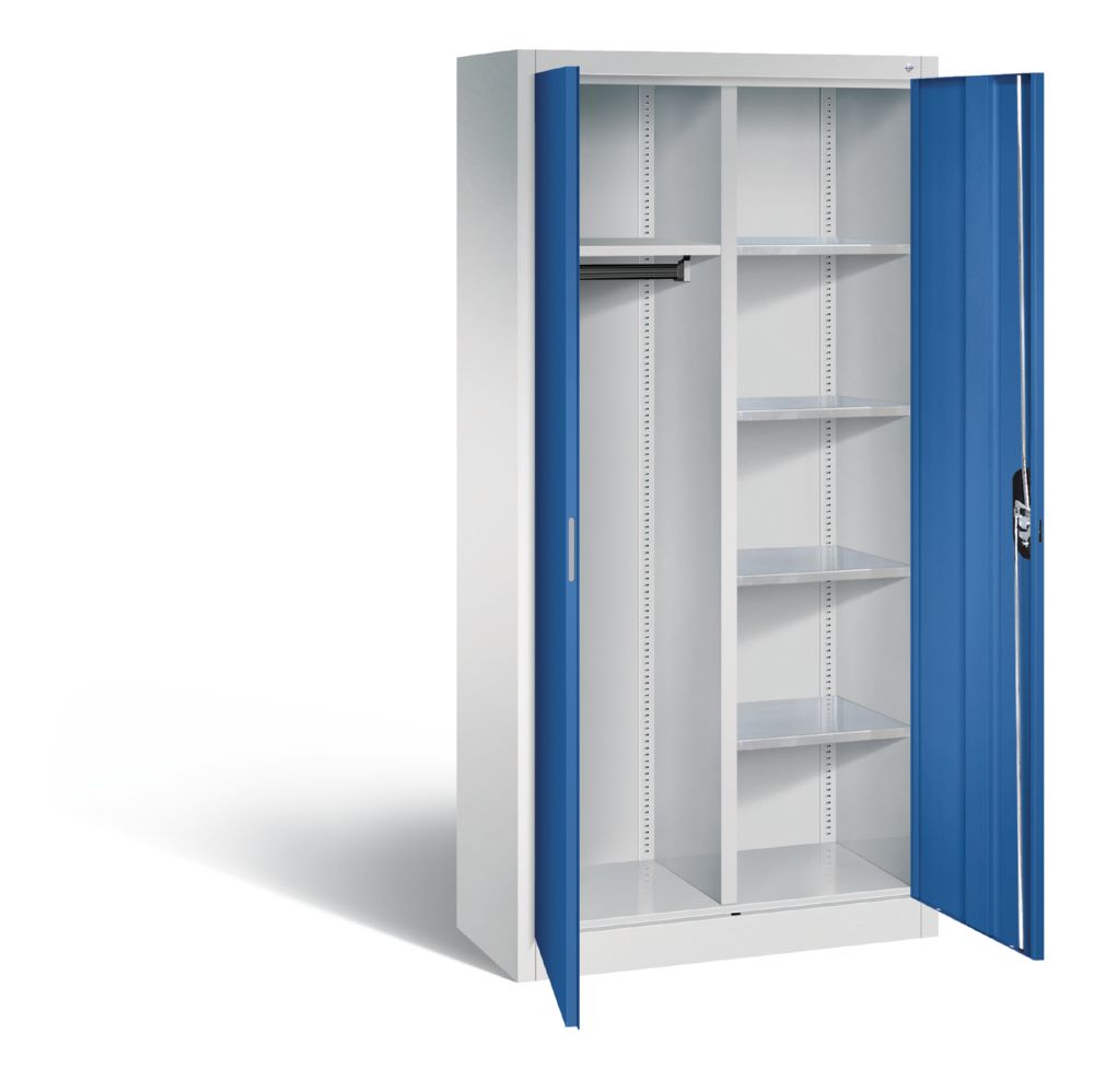 Produktbild C+P Werkstattschrank mit Garderobenteil enzianblau 930 x 400 x 1950 mm bild 2
