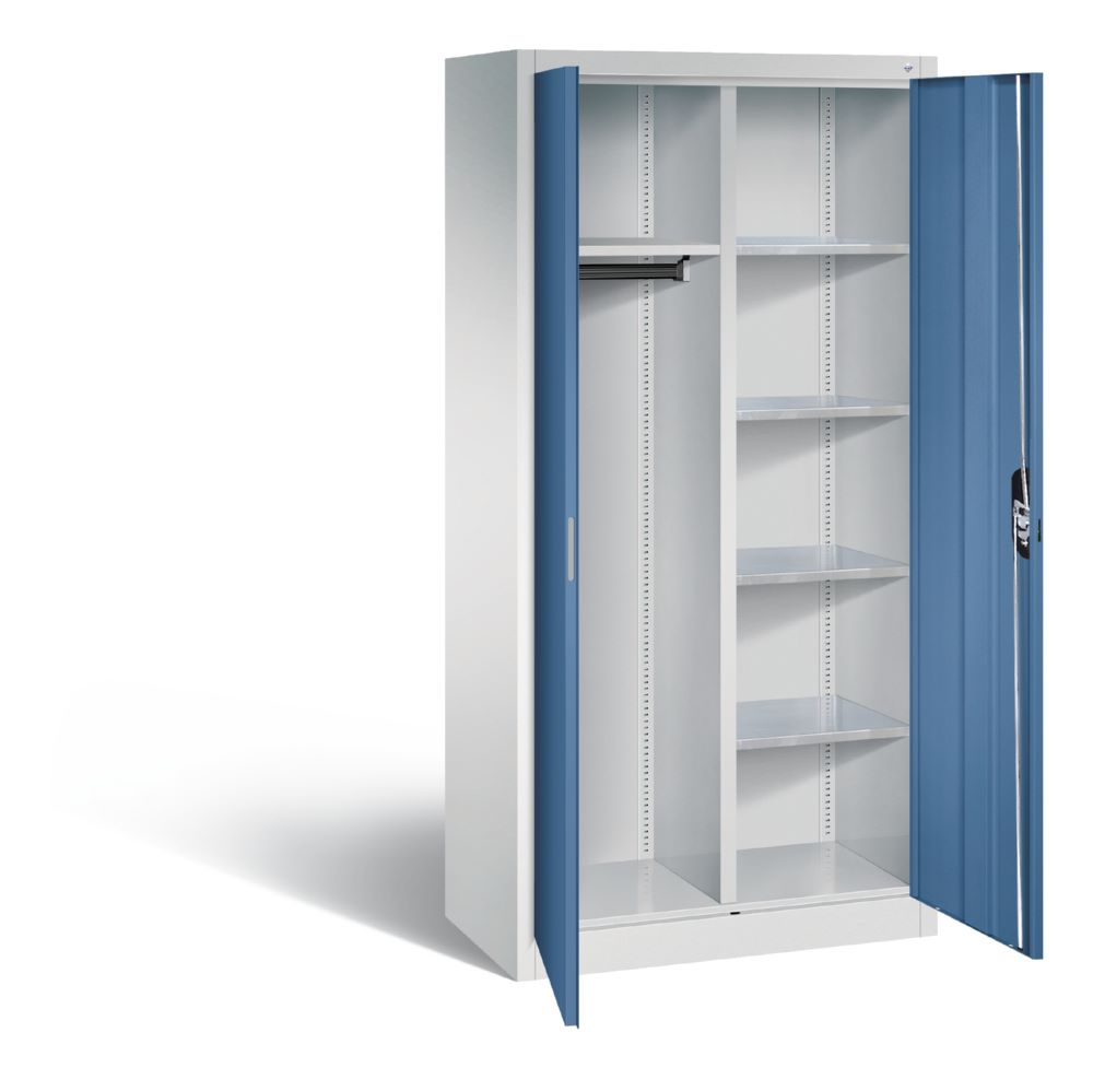 Produktbild C+P Flügeltürenschrank mit Garderobenteil fernblau 930 x 500 x 1950 mm bild 2