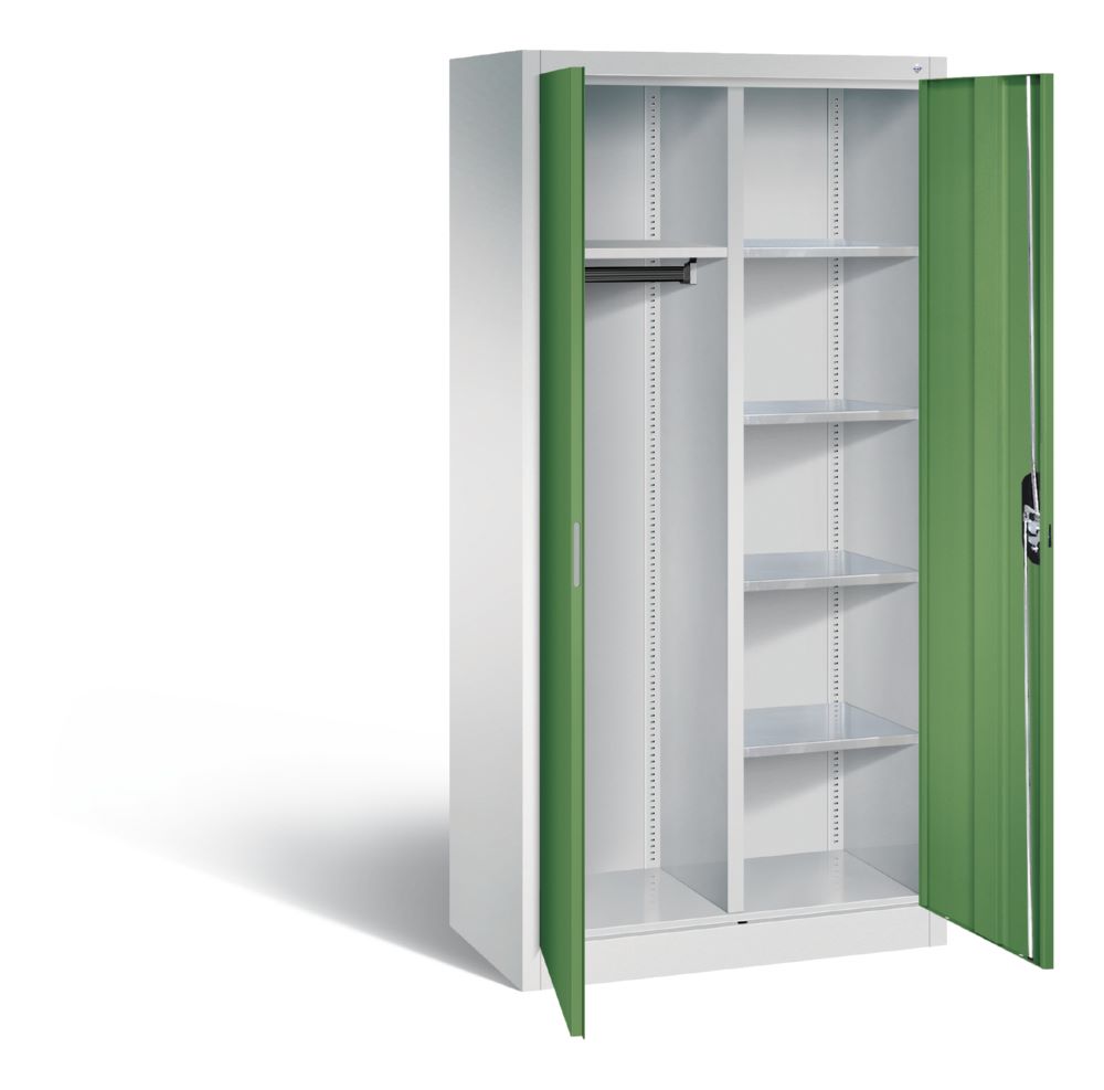Produktbild C+P Flügeltürenschrank mit Garderobenteil resedagrün 930 x 500 x 1950 mm bild 2