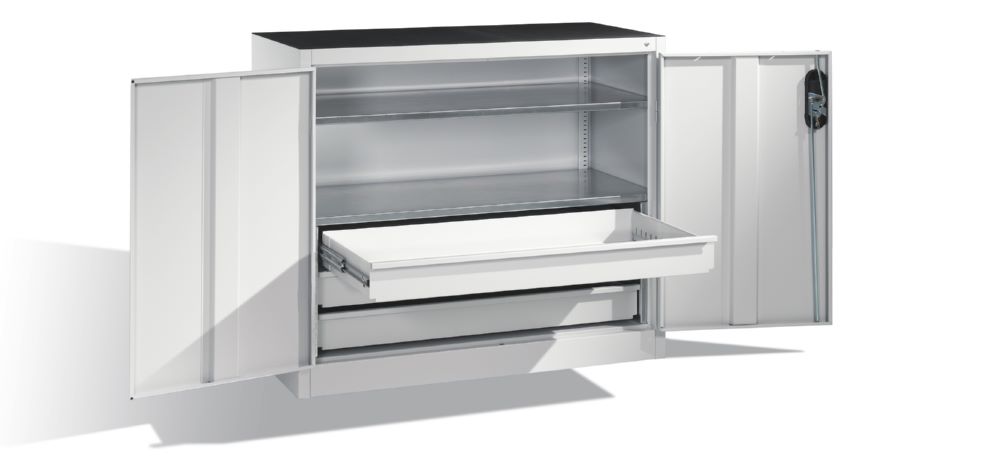 Produktbild C+P Werkstattschrank mit Schubladen und Flügeltüren lichtgrau 1200 x 500 x 1000 mm bild 2