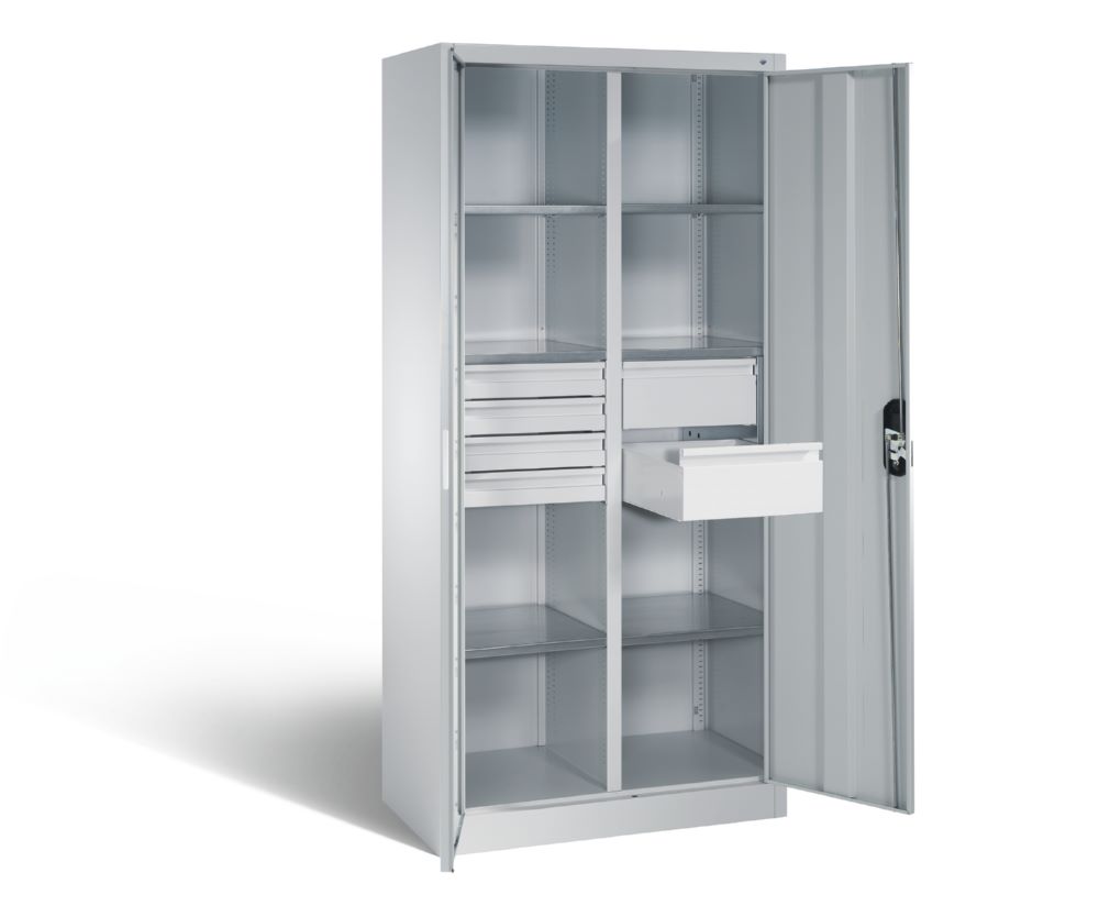 Produktbild C+P Werkstattschrank 6 Schubladen Front und Korpus in lichtgrau 930 x 500 x 1950 mm bild 2