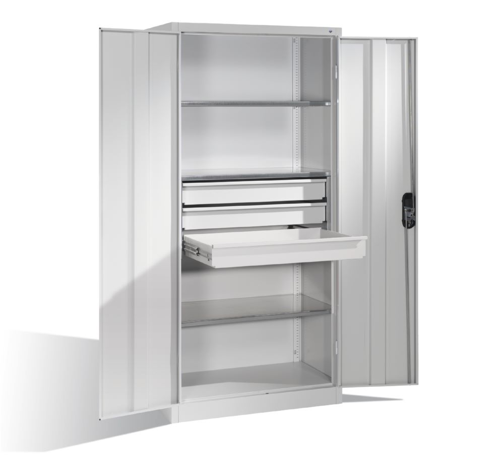 Produktbild C+P Werkstattschrank mit zusätzlichen Schubladen lichtgrau 930 x 500 x 1950 mm bild 3