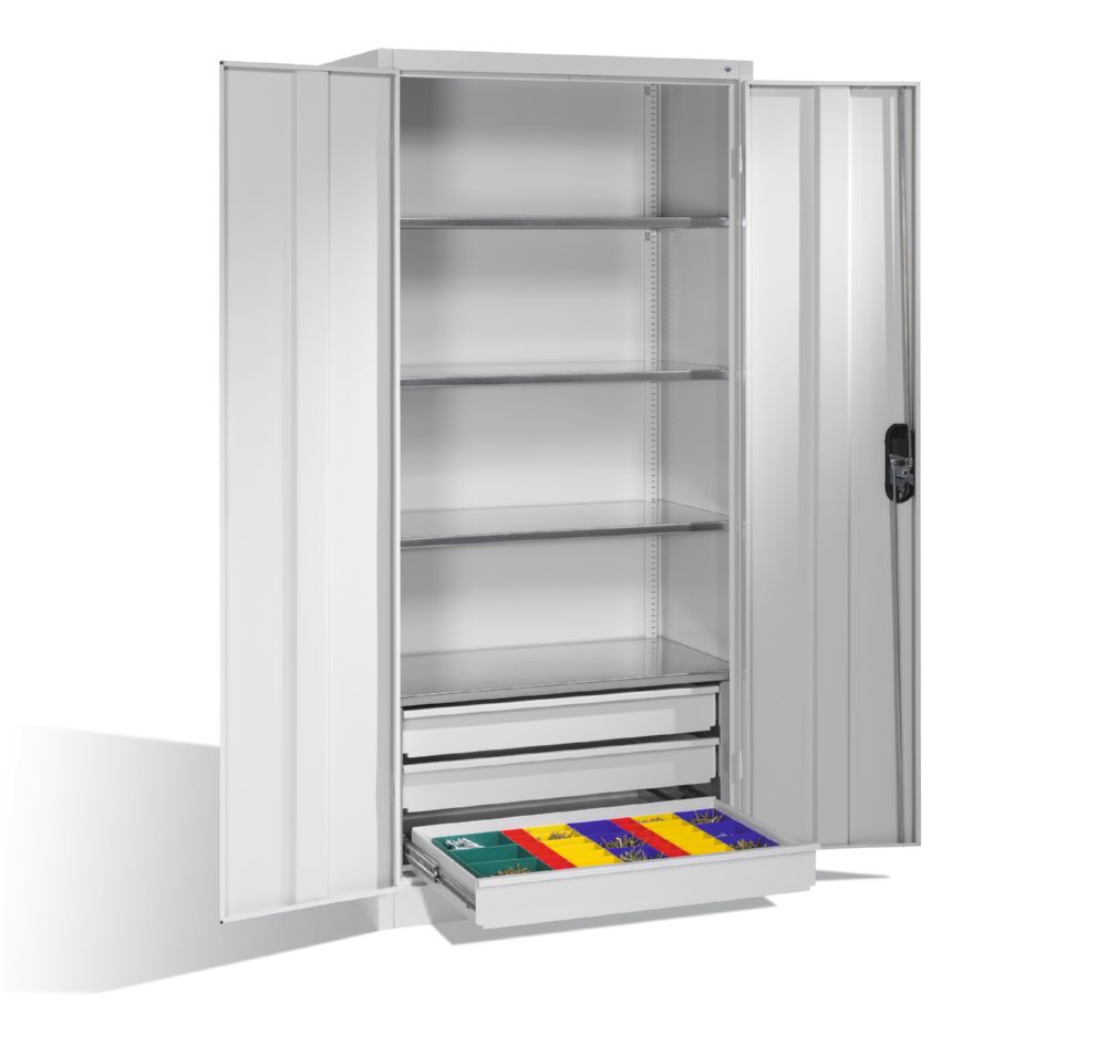 Produktbild C+P Werkstattschrank mit zusätzlichen Schubladen lichtgrau 930 x 500 x 1950 mm bild 3