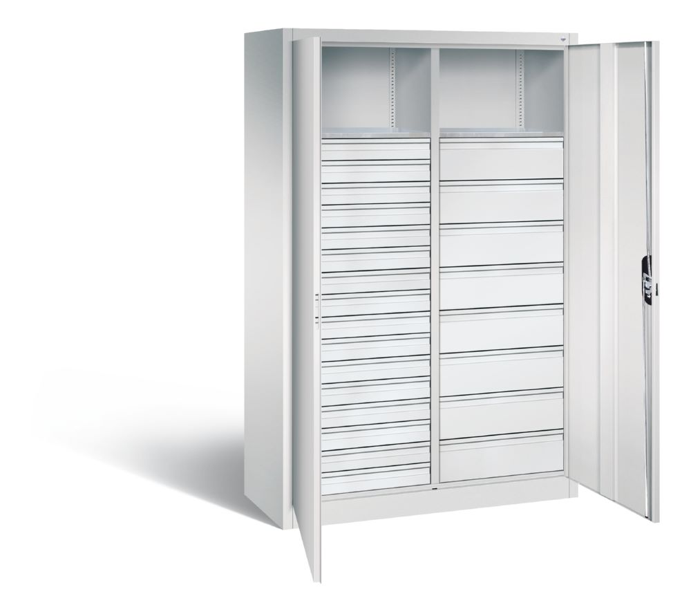 Produktbild C+P Werkstattschrank mit 24 Schubladen 1950 x 1200 x 500 mm lichtgrau bild 2