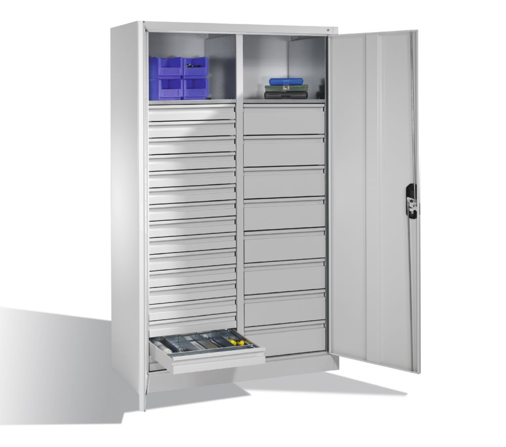 Produktbild C+P Werkstattschrank mit 24 Schubladen 1950 x 1200 x 500 mm lichtgrau bild 3