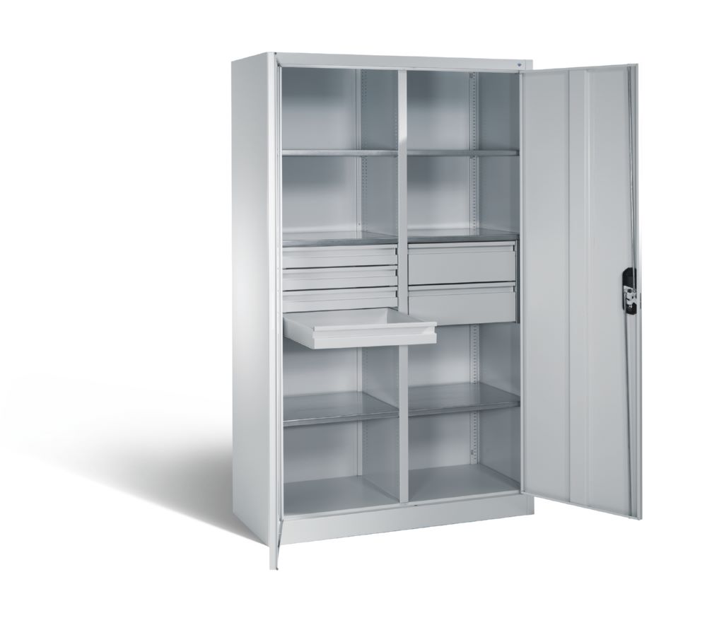 Produktbild C+P Werkstattschrank mit 6 Schubladen 1950 x 1200 x 500 mm in lichtgrau bild 2