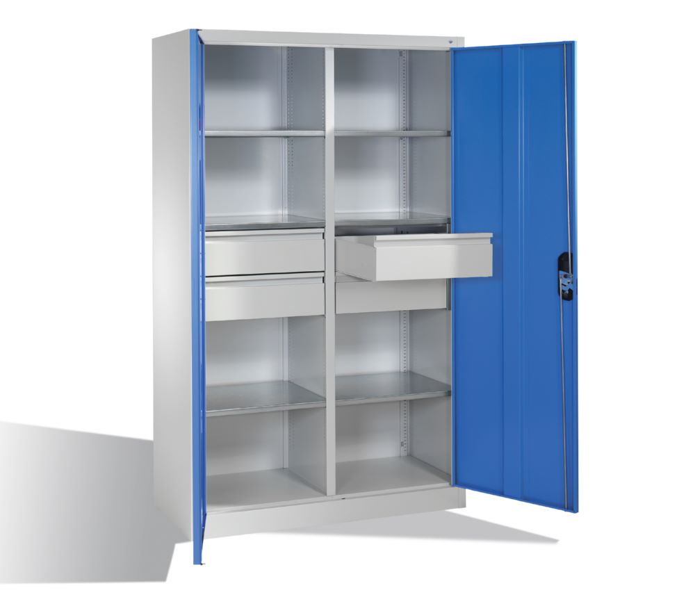 Produktbild C+P Werkstattschrank mit 4 Schubladen 1950 x 1200 x 500 mm lichtgrau bild 3