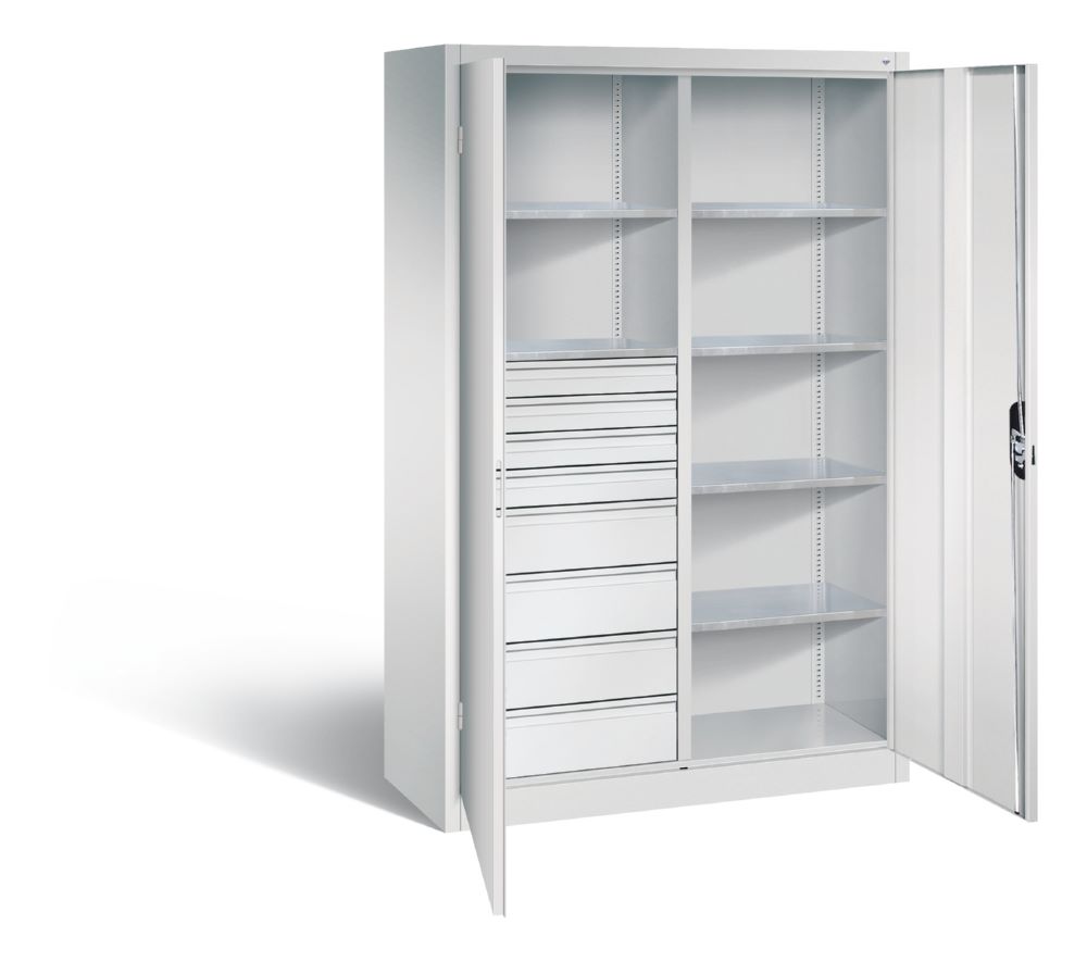 Produktbild C+P Werkstattschrank mit 8 Schubladen 1950 x 1200 x 500 mm in lichtgrau