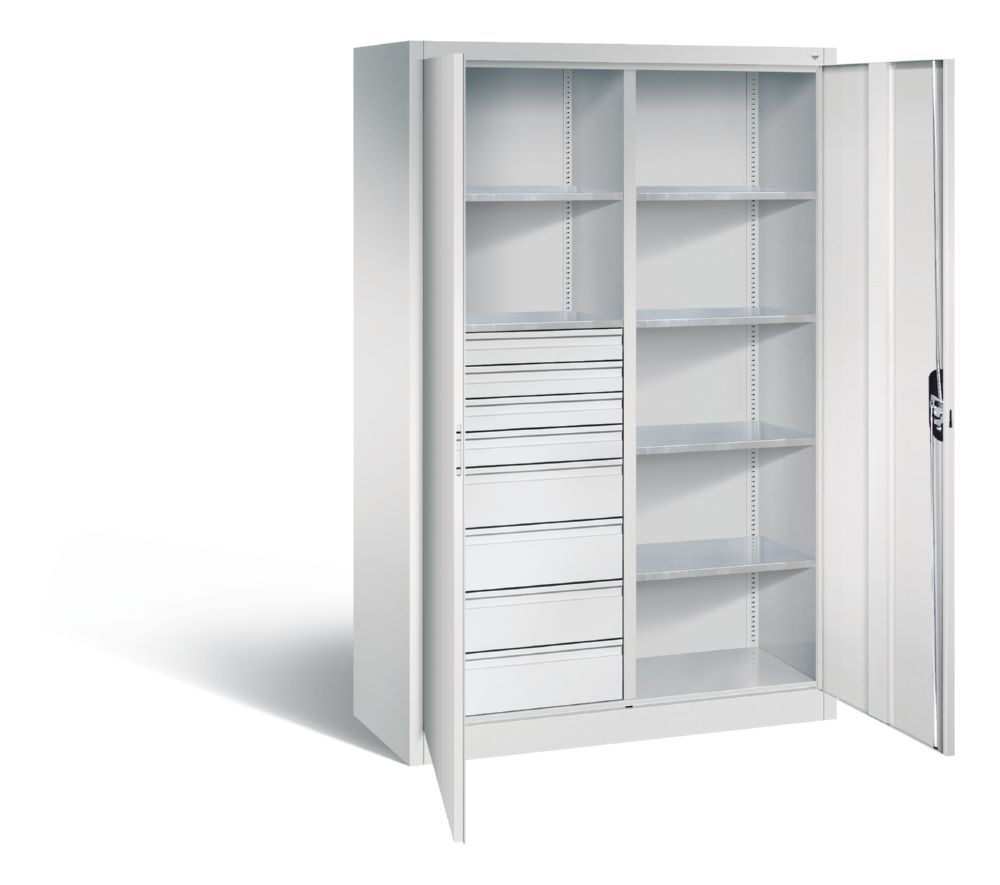 Produktbild C+P Werkstattschrank mit 8 Schubladen 1950 x 1200 x 500 mm lichtgrau bild 2