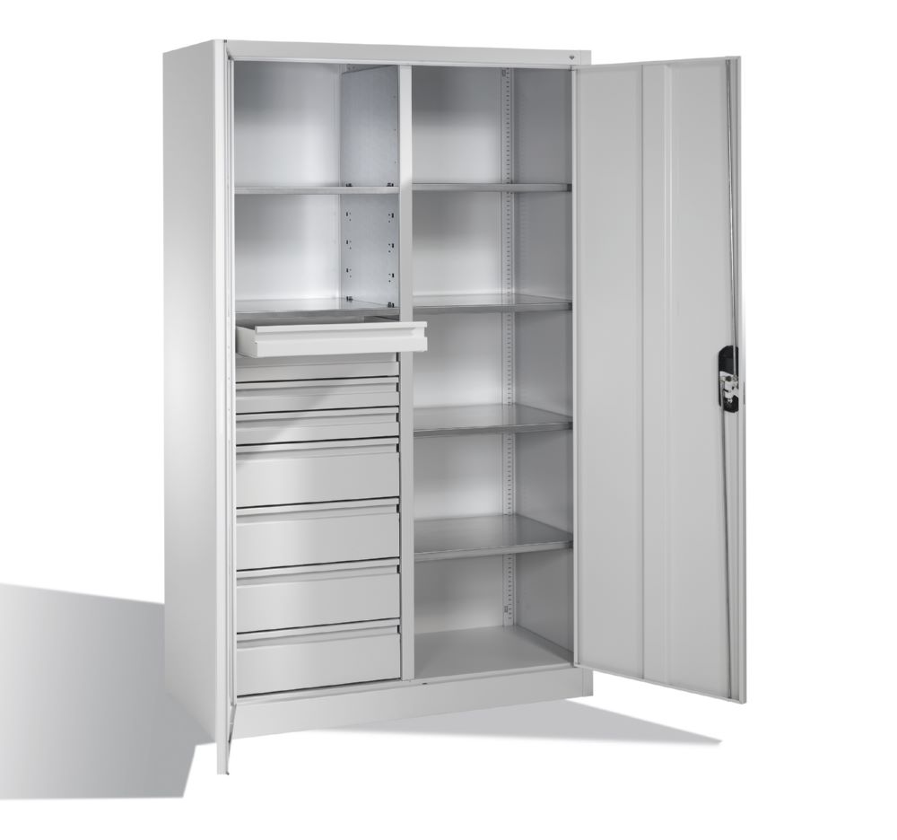 Produktbild C+P Werkstattschrank mit 8 Schubladen 1950 x 1200 x 500 mm lichtgrau bild 3