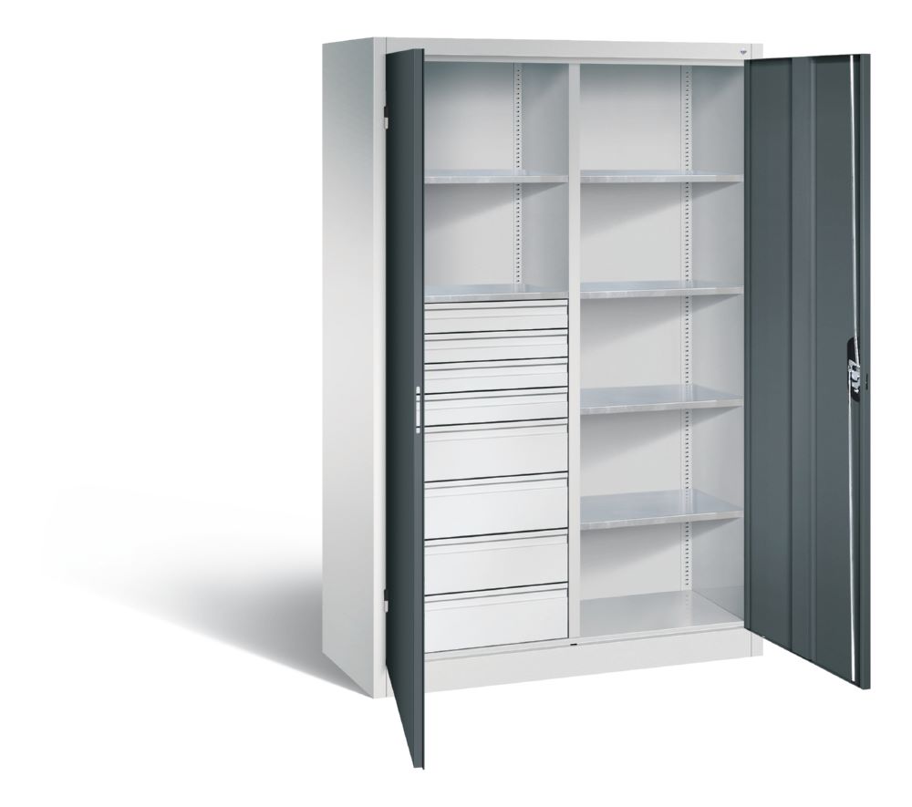 Produktbild C+P Werkstattschrank mit 8 Schubladen 1950 x 1200 x 500 mm lichtgrau anthrazit