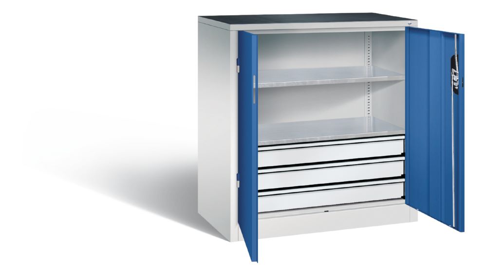 Produktbild C+P Werkstattschrank mit Schubladenblock in enzianblau 930 x 500 x 1000 mm bild 2