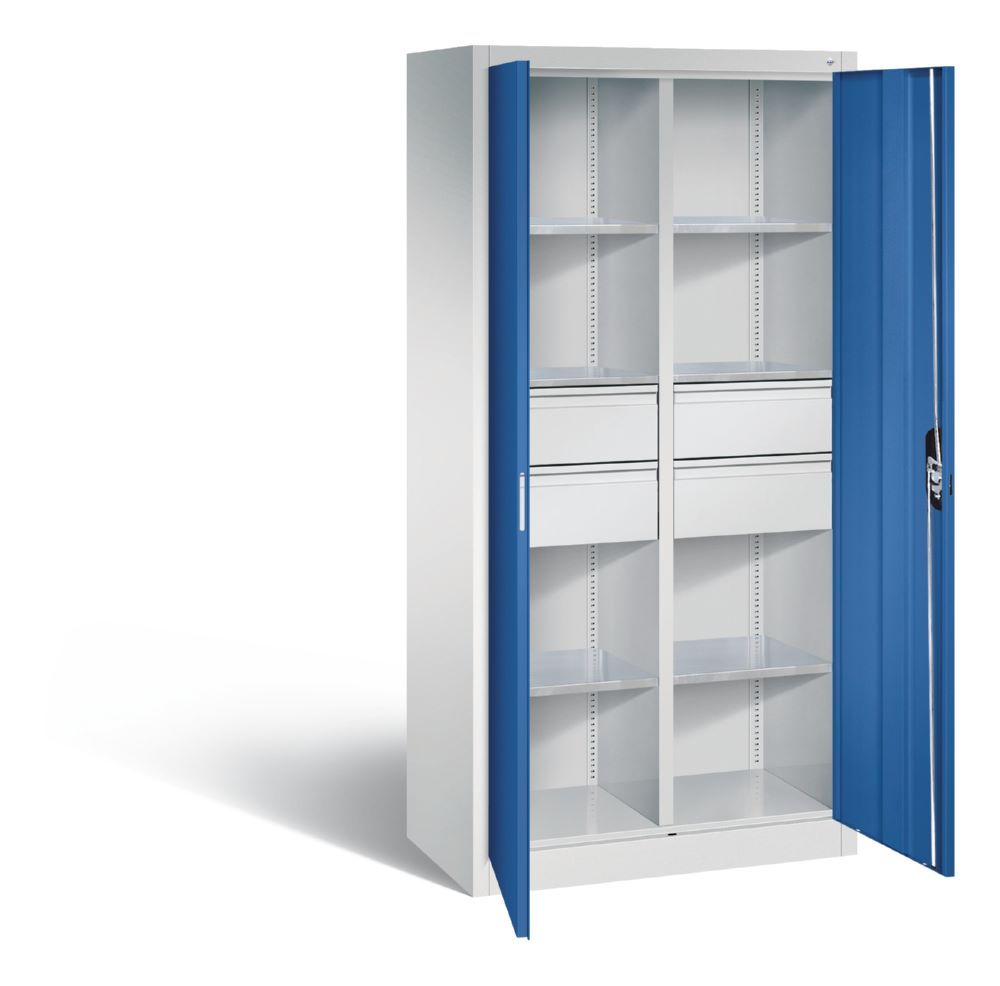 Produktbild C+P Werkstattschrank mit 4 ausziehbaren Schubladen enzianblau 930 x 500 x 1950 mm bild 2